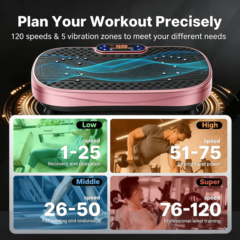 ENZVOIA Vibration Plate Exercise Machine, 120 Speeds, 5 Preset Modes, 300 Lb Capacity