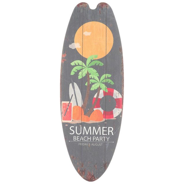 Surfboard Beach Sign Wooden Summer Sign Tropical Bar Pub Club Sign Decoration