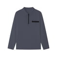 thumbnail image 6 of sdhkgrrt Men's Collared Long Sleeve Zipper Pullover Fall Winter Casual Basic Tops Fashion Trendy Work Business Outfits Clothes, Navy L, 6 of 6