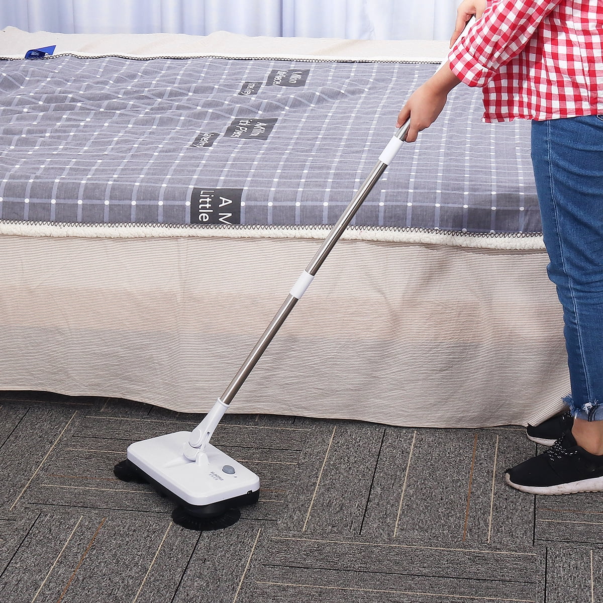 Non-Electric 360 Degree Rotating Cleaning Sweeper Tool Lightweight Dustbin All in One! Spinning Cordless Push-Power Broom 3 in 1 Sweep Easy to Use Scrub Safe
