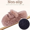 thumbnail image 3 of Fuzzy Slippers Women with Cork Footbed Fluffy Slides Closed Toe Indoor House Shoes, 3 of 3