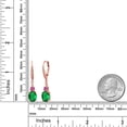 thumbnail image 6 of Gem Stone King 18K Rose Gold Plated Silver Green Nano Emerald and Pink Moissanite Dangle Earrings for Women with Lab Grown Diamond (3.49 Cttw, Oval 9X7MM), 6 of 6
