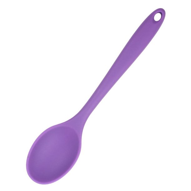 Zhuge Cuchara de silicona para cocinar, resistente al calor, diseño higiénico, utensilios de cocina, cuchara mezcladora para hornear, cuchara mezcladora (morado)