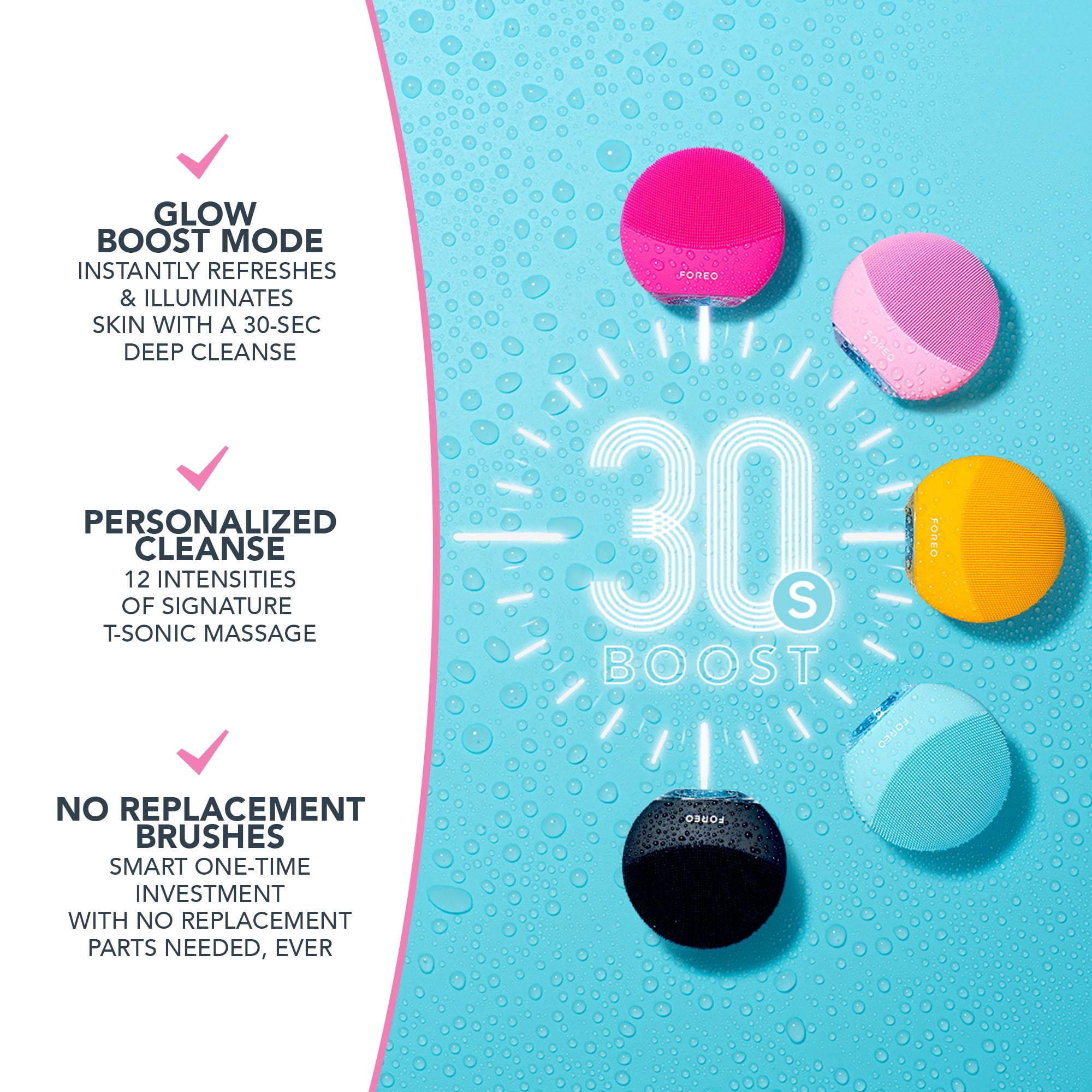 FOREO LUNA MINI 3 Cleansing Facial Brush- Pearl Pink