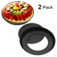 thumbnail image 2 of 2Pcs 8.8 Inches Non-Stick Removable Loose Bottom Quiche Tart Pan, Tart Pie Pan, Round Tart Quiche Pan with Removable Base(Black), 2 of 9