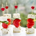 thumbnail image 4 of 100 Pack Fruit Toothpicks, Heart-Shaped Bamboo Cocktail Picks, Natural Bamboo Toothpicks for Appetizers Fruit Cake Dessert Barbecue Snacks Sandwiches (Red,4.72 inch), 4 of 6
