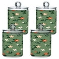 thumbnail image 2 of 2 Pack Flowers with Leaves Qtip Holder Dispenser Clear Plastic Storage Apothecary Jars for Cotton Swabs Balls Pads Floss, 2 of 7