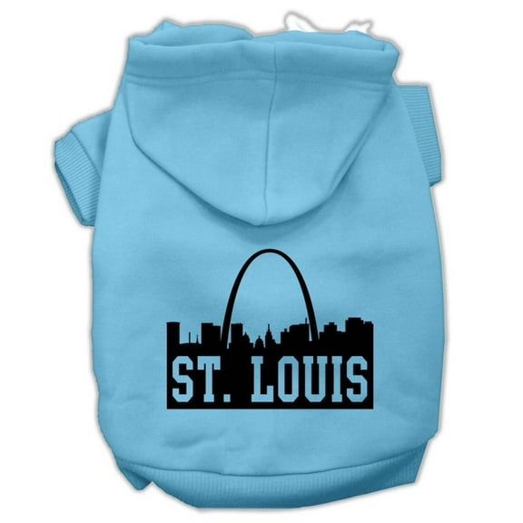Mirage Pet Products St Louis Skyline Screen Print Pet Hoodies Baby Blue Size XS