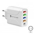 thumbnail image 1 of USB Charger Block Phone Charger 5 Ports 48W USB Power Adapter Smart Phone Wall Charger Block Cube Adapter White EU plug, 1 of 4