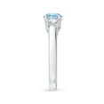 thumbnail image 3 of Angara Natural 0.72 Ct. Aquamarine with Diamond Classic Ring in Sterling Silver for Women (Ring Size: 11.5), 3 of 9