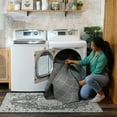thumbnail image 4 of My Magic Carpet 5x7' Machine Washable Non-Slip Dining Living Room Rug, Medina Moroccan Diamond Grey, 4 of 5