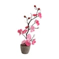 thumbnail image 2 of Flor de ciruelo artificial en maceta, plantas falsas, flor de bonsái falsa multiusos con Rosa, 2 of 9