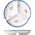 thumbnail image 1 of fuzhong-1 PCS Ceramic Portion Control Plate Divided Plate Dessert Dish Salad Plate Dinner Plate-8 Inch-Flower, 1 of 4