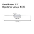 thumbnail image 3 of Uxcell 1.6K Ohm 3W ±5% Tolerance Axile Lead Metal Oxide Film Resistor 20 Count, 3 of 5