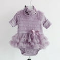 thumbnail image 2 of Baby Girl New Born Baby Items Babys Girls Winter Long Sleeve Romper With Headband 2PCS Outfits Clothes Set Red Purple, 2 of 6
