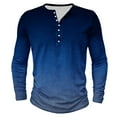 thumbnail image 2 of Mens Big and Tall Henley Shirts, Long Sleeve Shirts for Men Fall Fashion Loose Fit Ombre Tie Dye Basic Button Up T-Shirts S-5XL, 2 of 3