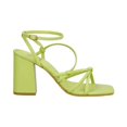 thumbnail image 2 of Zapatillas Mujer Abiertas Tacón Bloque Cintas Casuales Formales verde 26, 2 of 4