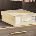thumbnail image 2 of Storage Front Opening under Bed Thin Storage Shoe Rack for under The Bed with Wheels under The Bed Drawer Stacking Sweater Clear Non Woven Bed Sheet Storage Clothing Fabric Bed Sheet, 2 of 4