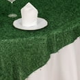 thumbnail image 6 of BalsaCircle 72x72 in Green Shaggy Fringe Polyester Square Table Overlay Wedding Party Events Decorations Supplies, 6 of 8