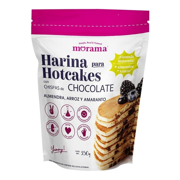 Harina para hotcakes Morama con chispas de chocolate 350 g