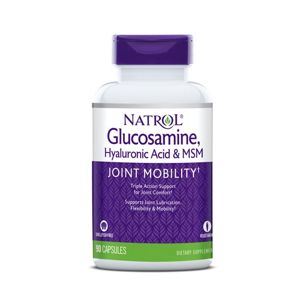Natrol Glucosamine Hyaluronic Acid & MSM, Joint Mobility, 90 Capsules