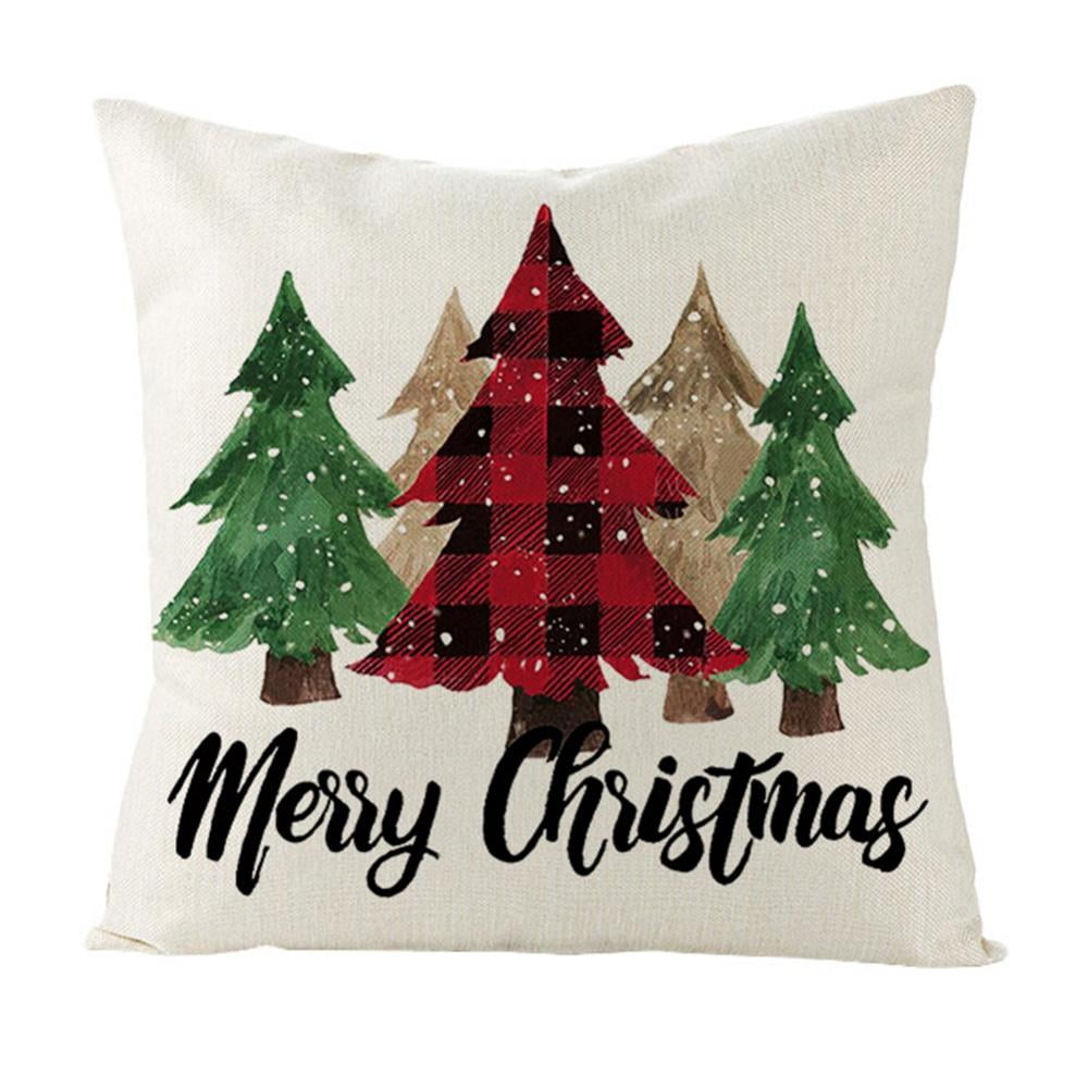 Merry Christmas Sofa Cushion Cover Ornaments Xmas Gift Pillow Case Home Decor