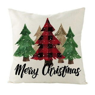 sequin christmas pillow, vintage christmas tree wreath presents red truck  family reversible red sequin pillow pillowcase