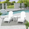 thumbnail image 2 of WestinTrends Malibu 5-Piece set classic Adirondack chairs with ottoman and a small coffee table (2 seater), White, 2 of 13
