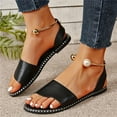thumbnail image 3 of Mepaouo Flat Sandals for Women Comfortable Walking Footbed Summer Beach Shoes with Arch Support, 3 of 8