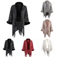 thumbnail image 4 of Womens Shawl Wrap Poncho Tassel Cape Cardigan Sweater Open Front For Fall Winter, 4 of 8