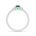 thumbnail image 2 of Angara Natural 0.45 Ct. Emerald with Diamond Classic Ring in Sterling Silver for Women (Ring Size: 12), 2 of 11