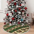 thumbnail image 5 of Rocae Dark Green Vintage Corn Pattern for Christmas Tree Skirt with Pom Pom Trim for Holiday Party for Holiday Home Decor Indoor Outdoor-48", 5 of 7