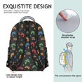 thumbnail image 4 of Game Controller Black Pattern Backpack for School, Cute School Bag with Adjustable Shoulder Straps and Padded Back, 15.3"x11"x7.1", 4 of 4