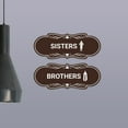 thumbnail image 4 of Signs ByLITA Designer Sisters and Brothers 2 Pack Restroom Sign (Ivory/Dark Brown) - Medium, 4 of 6