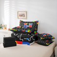 thumbnail image 6 of Catabedysis Black Puzzle Print 7pcs Queen Bedding,Jigsaw Initial Pattern Bedding Comforter Set Queen,Black Reversible For Girls, 6 of 7