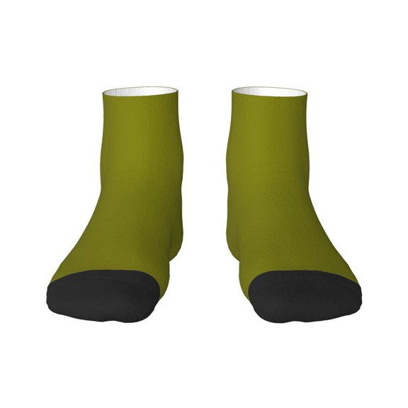 Rateoe Olive Pattern Quarter Crew Socks,Toe Seamed Ankle Socks,Cotton Cushioned Breathable Athletic Crew Sports Socks