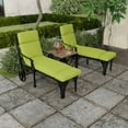 thumbnail image 3 of Jordan Manufacturing 72" x 22" Veranda Citrus Green Solid Rectangular Outdoor Chaise Lounge Cushion with Ties and Hanger Loop, 3 of 15