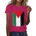 thumbnail image 5 of adviicd Hauts pour Femmes Hauts Décontractés pour Femmes Col Rond Manches Courtes T-Shirts Mode Été Coupe Ample Chemises Rose Vif, 5 of 5