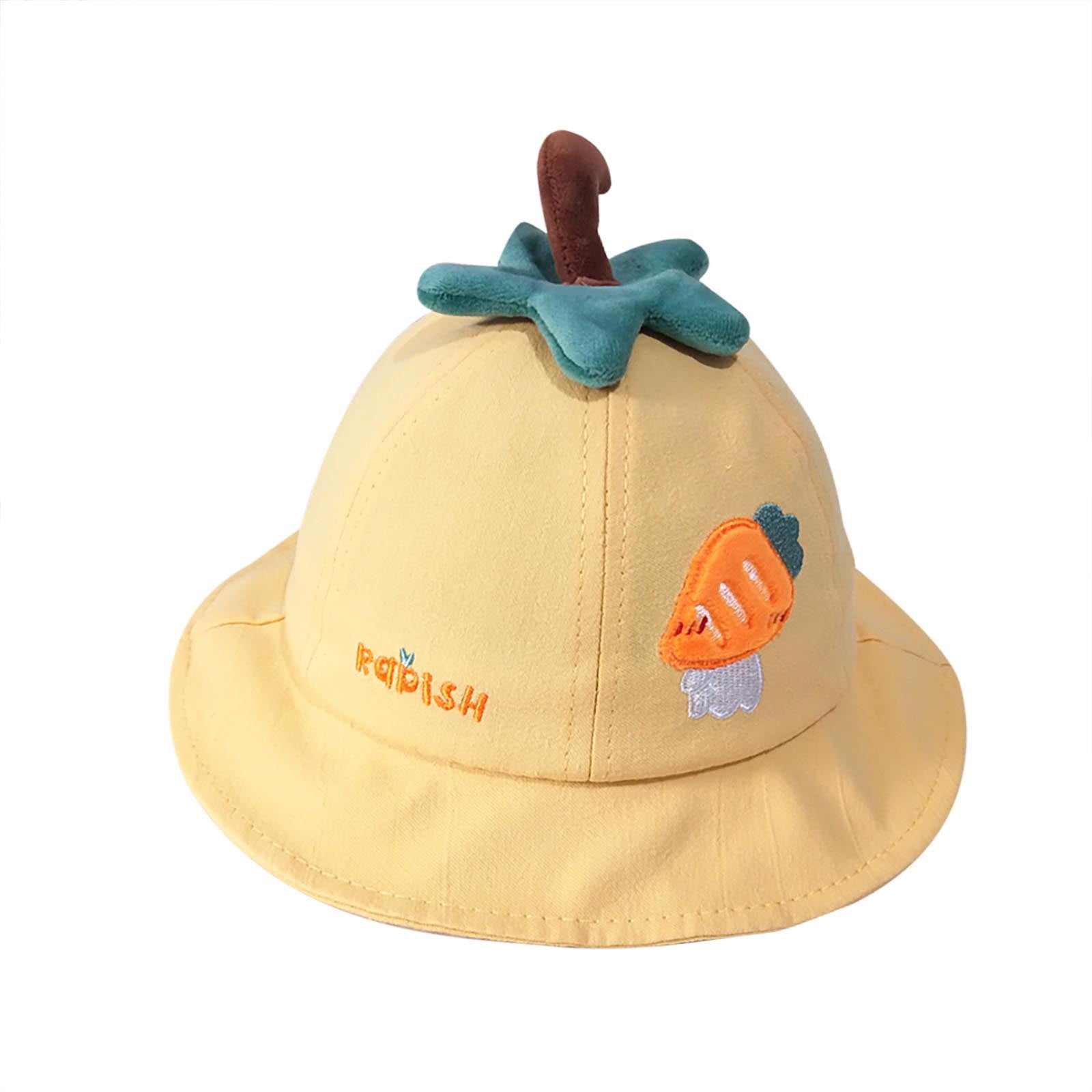 Lanhui Cute Summer Bucket Hat Fruit Outdoor Unisex Kids Children Toddler Sun Beach Cap, Kids Unisex, Size: 50, Yellow