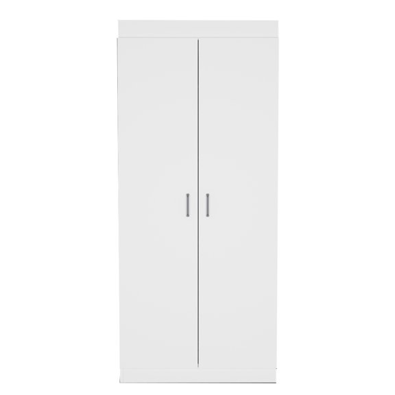 White Kitchen Pantry Cabinet - 63" High With Copious Storage Room, 3 Spacious 13.2" & 2 6.9" Interior Shelves, Particle Board Construction For Extensive Quality