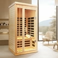 thumbnail image 4 of 1-Person Deluxe Plus Far Infrared Sauna Room - Hemlock Wood with LED Color Lights, Home Spa Sauna, 4 of 9