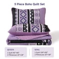 thumbnail image 3 of Juego de edredón WONGS BEDDING, color morado, tamaño queen con 2 fundas de almohada, 3 of 5