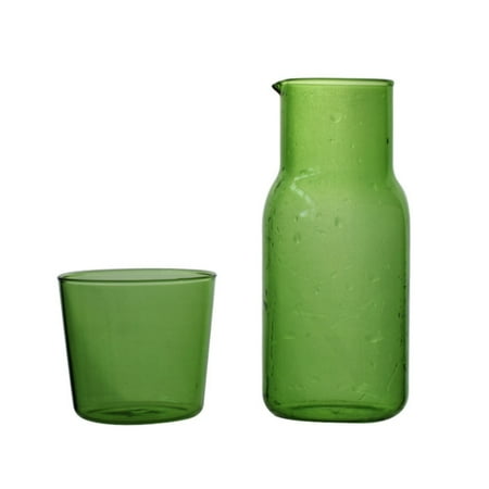 

MOQIN 1 Set Bedside Water Carafe Glass Set Nightstand carafe with Tumbler Glass Set Glass Mouthwash Bottle for Bathroom Mouthwash Decanter Bathroom Set