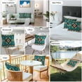 thumbnail image 6 of Ethnic Style Pattern Outdoor Pillow Covers Pack of 2 Retro Green Abstract Weaving Art Waterproof Throw Pillow Covers Decorative Cushion Cases for Patio Garden Tent Balcony Couch 18x18 inch, 6 of 8