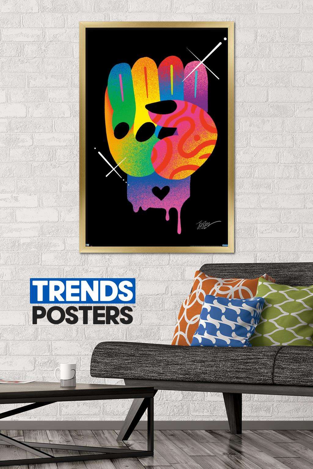 Jason Naylor - Fist of Color Wall Poster, 22.375" x 34", Framed