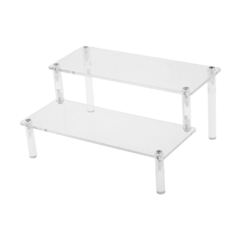 Table Stands for Display Transparent 2 Tier Shelf Organizer with