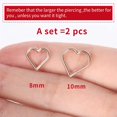 thumbnail image 2 of PinesC 2 Pcs G23 Titanium Heart Daith Piercing Jewelry Rook Tragus Clicker Ring Cartilage Earrings 16G, 2 of 5