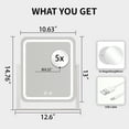 thumbnail image 6 of Odernirror Vanity Mirror with Bluetooth, LED Makeup Mirror for Desk, 5X Magnifier, Dimmable 3 Color Modes, White, 6 of 8