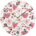 thumbnail image 5 of SKYSONIC Valentine's Day Heart Wall Clock 10 Inch Silent Non Ticking Round Clock Oil Painting Clock Easy to Read Clock for Living Room Bedroom Bathroom Home Decor, 5 of 7