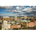 thumbnail image 2 of Bibikow, Walter 32x23 White Modern Wood Framed Museum Art Print Titled - Sweden-Scania-Malmo-Inre Hamnen inner harbor-elevated skyline view, 2 of 4